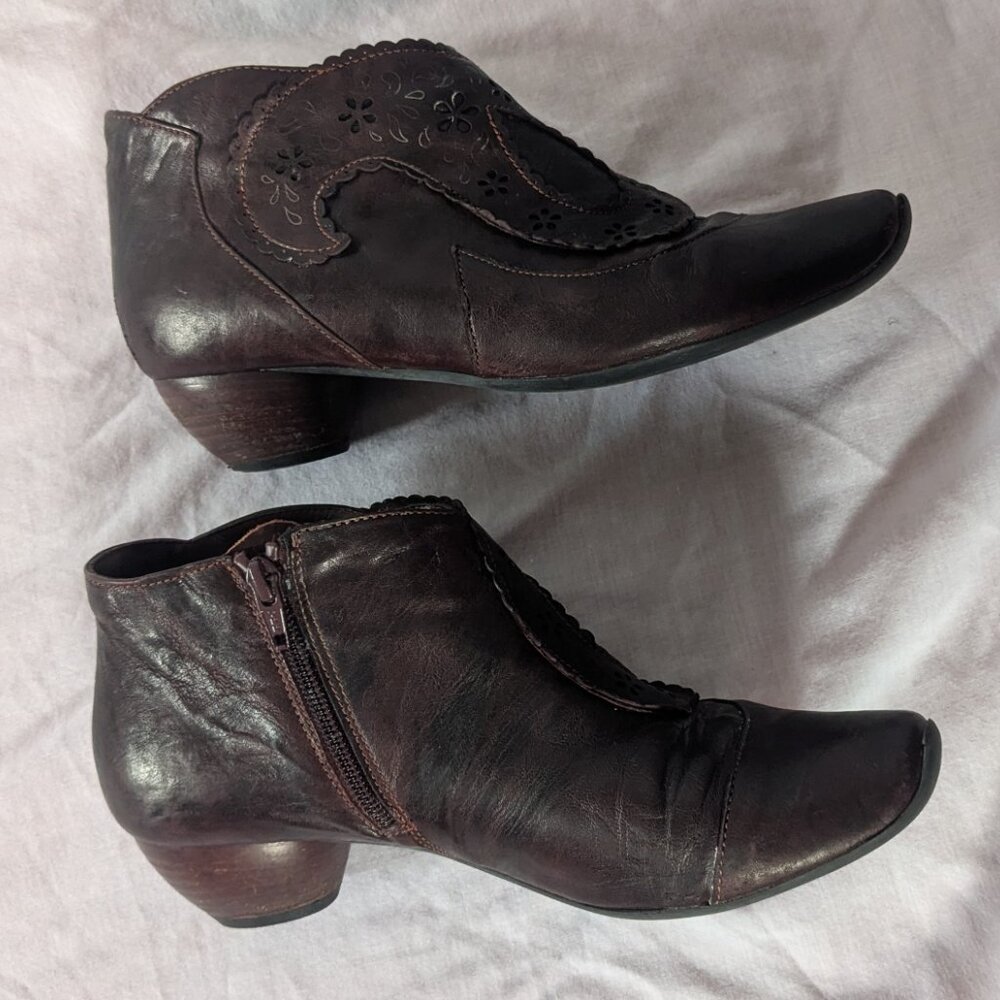 Think! dark oxblood "Aida" leather ankle boots | Size EU 40 | Made in Italy - Picture 6 of 8